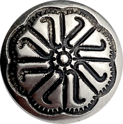 Tiny Flower Wheel 1/2" Button, Shank Back, Nickel Silver #SW-316