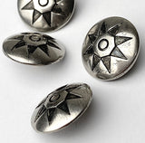 Re-Stocked, Tiny North Star 1/2" Button, Shank Back, Nickel Silver #SW-317