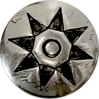 Re-Stocked, Tiny North Star 1/2" Button, Shank Back, Nickel Silver #SW-317