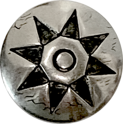 Re-Stocked, Tiny North Star 1/2" Button, Shank Back, Nickel Silver #SW-317