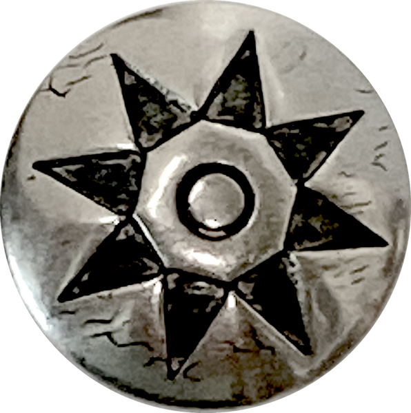 Re-Stocked, Tiny North Star 1/2" Button, Shank Back, Nickel Silver #SW-317