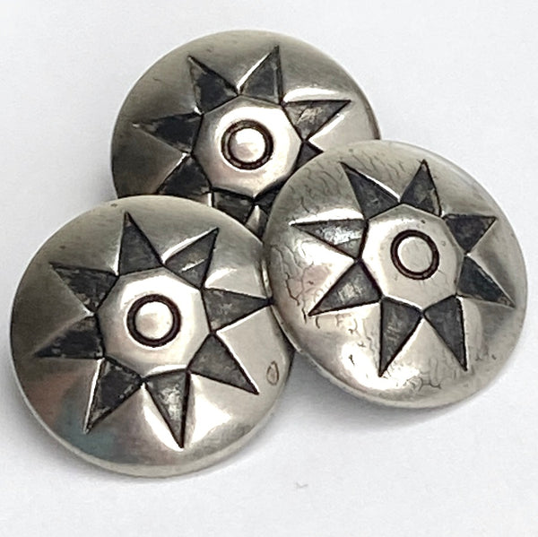 Tiny North Star 1/2" Button, Shank Back, Nickel Silver #SW-317
