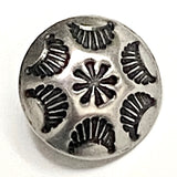 Tiny Star Feathers 1/2" Button, Shank Back, Nickel Silver #SW-315