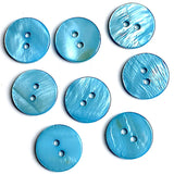 Teal Blue River Shell 5/8" 2-hole Button, Pack of 8 for $8.20   #1776