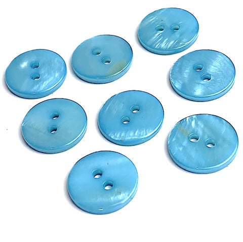 Blue 5/8 Mother of Pearl 16 mm Button 16 BUTTONS 2-hole #23-157 Sweet –  The Button Bird