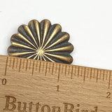 Santa Fe Daisy Brass, 1.25" Scallop-Edge Button, 34mm, Large Shank #SW-318