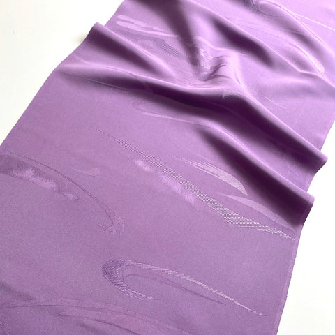 Lilac Jacquard Waves, Liquid Drape Vintage Kimono Silk