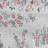 SALE Gray / Off-White / Pink Blossoms Oshima Tsumugi Vintage Kimono Silk By the Yard  #194