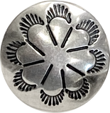 Desert Primrose 5/8" / 15mm Concho Button, 16mm Nickel Silver, Large Shank   #SW-321
