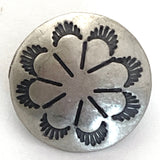Desert Primrose 5/8" / 15mm Concho Button, 16mm Nickel Silver, Large Shank   #SW-321