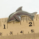 Re-Stocked, Dolphin  Pewter 1-1/8" Button, Danforth USA, 28mm Shank Back  # FJ-109