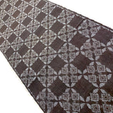 Asa: Hemp-Flax Black/Silver-Gray Checkerboard, 1960's Semi-Sheer Kimono Fabric Pieces from Japan 14" x60"  #ZP-30: