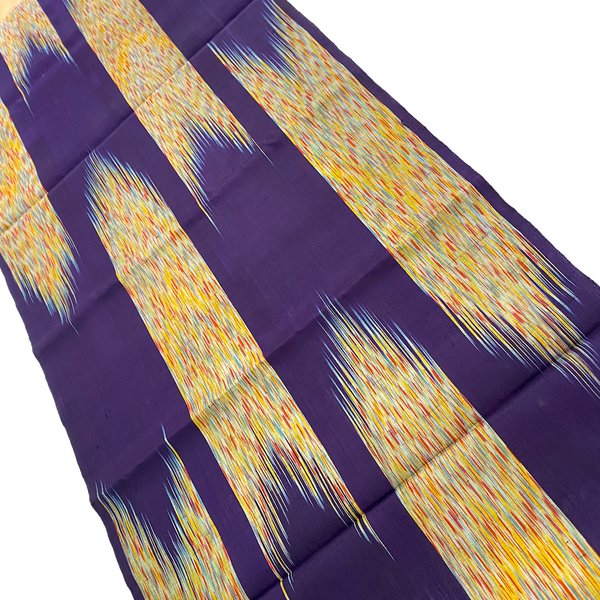 Racing Stripes Vintage Meisen Kimono Silk Pieces from Japan, 14" x 56"  # ZP-31