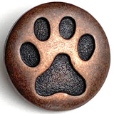 Cat Paw Button, 13/16" Copper, Shank Back 21mm  # FJ-111