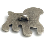 Pooch Dog, Antique Silver Metal Button, Shank Back 1" / 25mm #FJ-112