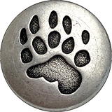 Bear Paw Button, 13/16" Silver, 21mm, Shank Back  # FJ-113