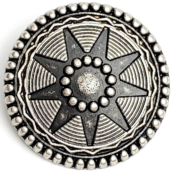 Southwest Starlight Silver Metal Button, 23mm Shank Back 7/8" #FJ-116