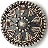 Southwest Starlight Silver Metal Button, 23mm Shank Back 7/8" #FJ-116