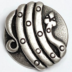 Snake Button, 15/16" Silver Metal Button, 23mm Shank Back  #FJ-118