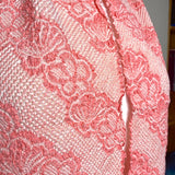 Shibori Obiage Scarf for Obi, Pink/Peach Very Textured Silk, 50" Long #524