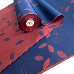 Both Sides Leaves Vintage Kimono Silk Satin from Japan by the Yard # 528