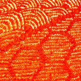 Shibori Obiage Scarf for Obi, Bright Orange Very Textured Silk, 6" x 46" #525