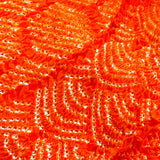 Shibori Obiage Scarf for Obi, Bright Orange Very Textured Silk, 6" x 46" #525