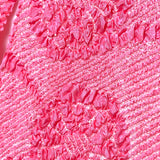 Shibori Obiage Scarf for Obi, Bright Pink Very Textured Silk, 6" x 50" #526