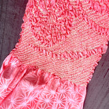 Shibori Obiage Scarf for Obi, Bright Pink Very Textured Silk, 6" x 50" #526