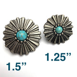 Re-Stocked,  1-1/2" New Mexico "Turquoise" Sunshine Concho 1-1/2" Screwback  #SWM-21