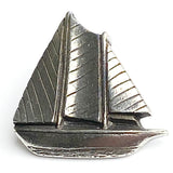 Sailboat Button, Pewter, 3/4" Danforth USA, 20mm, Shank Back # FJ-123