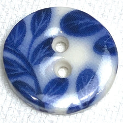 Indigo / White 11/16" Round "Summer Night" Porcelain Button