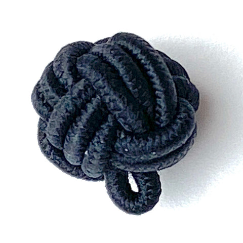 Re-Stocked, Monkey Fist Vintage Black Woven Knot Buttons, 1/2" / Smaller / 12mm #760