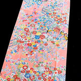 Liquid Drape Bingata Chirimen Crepe Silk from Japan, 14" x 63" Piece from a Vintage Kimono # 532