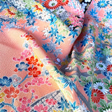Liquid Drape Bingata Chirimen Crepe Silk from Japan, 14" x 63" Piece from a Vintage Kimono # 532