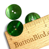7/8" Green Shell, Dark Emerald Pearl 2-hole Button,   #482-D