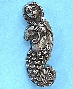 Siren/Mermaid Pewter Button 1-1/8" / 28mm from Green Girl Studios  #G319