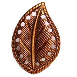 PACK OF 30 Copper Leaf Buttons, 3/4" Metal with Tiny Cut-Outs, Shank Back, #SC-1339