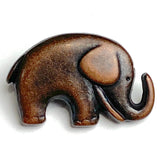 TEN FOR $8, Little Antique Copper Elephant "Jaybo" Button 3/4" Metal, 20mm, Shank Back   #SWC-130