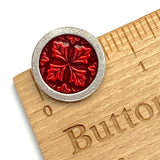 Red Leaf Medallion Leaves Button from Danforth Pewter, 3/4"  #FJ-156