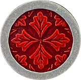 Red Leaf Medallion Leaves Button from Danforth Pewter, 3/4"  #FJ-156