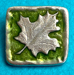 Green Summer Maple Leaf Button from Danforth Pewter, 13/16"  #FJ-158