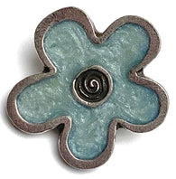 Blue Flower Button from Danforth Pewter, 3/4"  #FJ-163