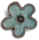 Blue Flower Button from Danforth Pewter, 3/4"  #FJ-163