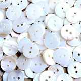 White 9/16" Shell Two-Hole Buttons, 14mm, Pack of 80  # LP-67