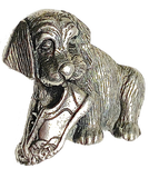 Rascal Puppy Button, Pewter, 3/4" Danforth USA, Shank Back # FJ-164