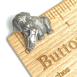 Rascal Puppy Button, Pewter, 3/4" Danforth USA, Shank Back # FJ-164