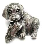 Rascal Puppy Button, Pewter, 3/4" Danforth USA, Shank Back # FJ-164