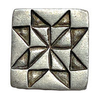 Sawtooth Star Quilt Button, Pewter, 5/8" Danforth USA, Shank Back # FJ-165