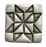 Sawtooth Star Quilt Button, Pewter, 5/8" Danforth USA, Shank Back # FJ-165
